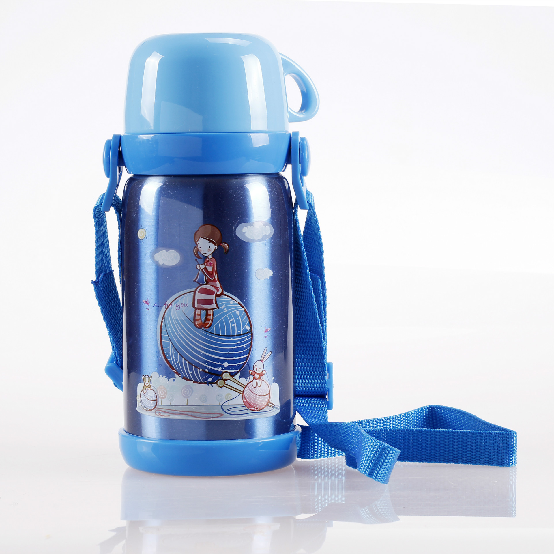 厂家直销天使贝贝不锈钢儿童水壶 儿童运动水壶 儿童多用水壶
