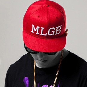 mlgb帽子夏天韩版男情侣防晒棒球帽嘻哈平沿帽npc李晨同款街舞帽