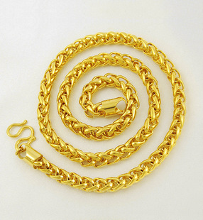 b058 镀金项链24k金黄金项链男士款 肖邦链马鞭链 久不掉色
