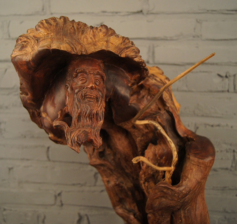 紫檀根雕人物摆件 福建木雕工艺品 大师作品收藏品