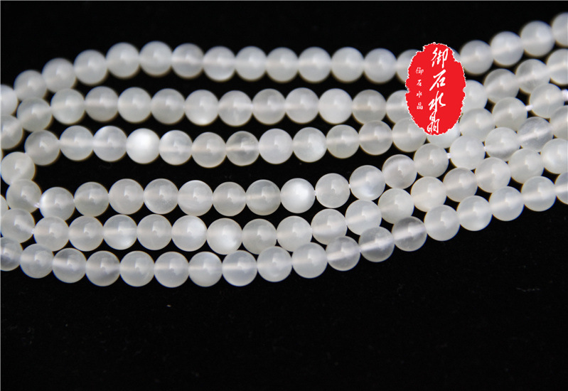 天然5a白月光石散珠批发diy饰品配件饰品白色拉长石半成品批发