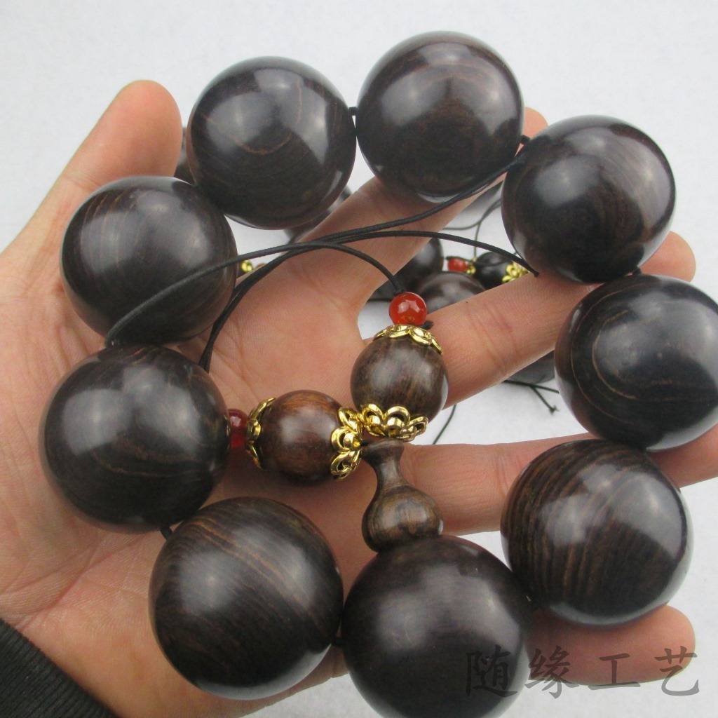 乌木红檀木珠手串手链男女士情侣手珠念珠佛珠紫光檀