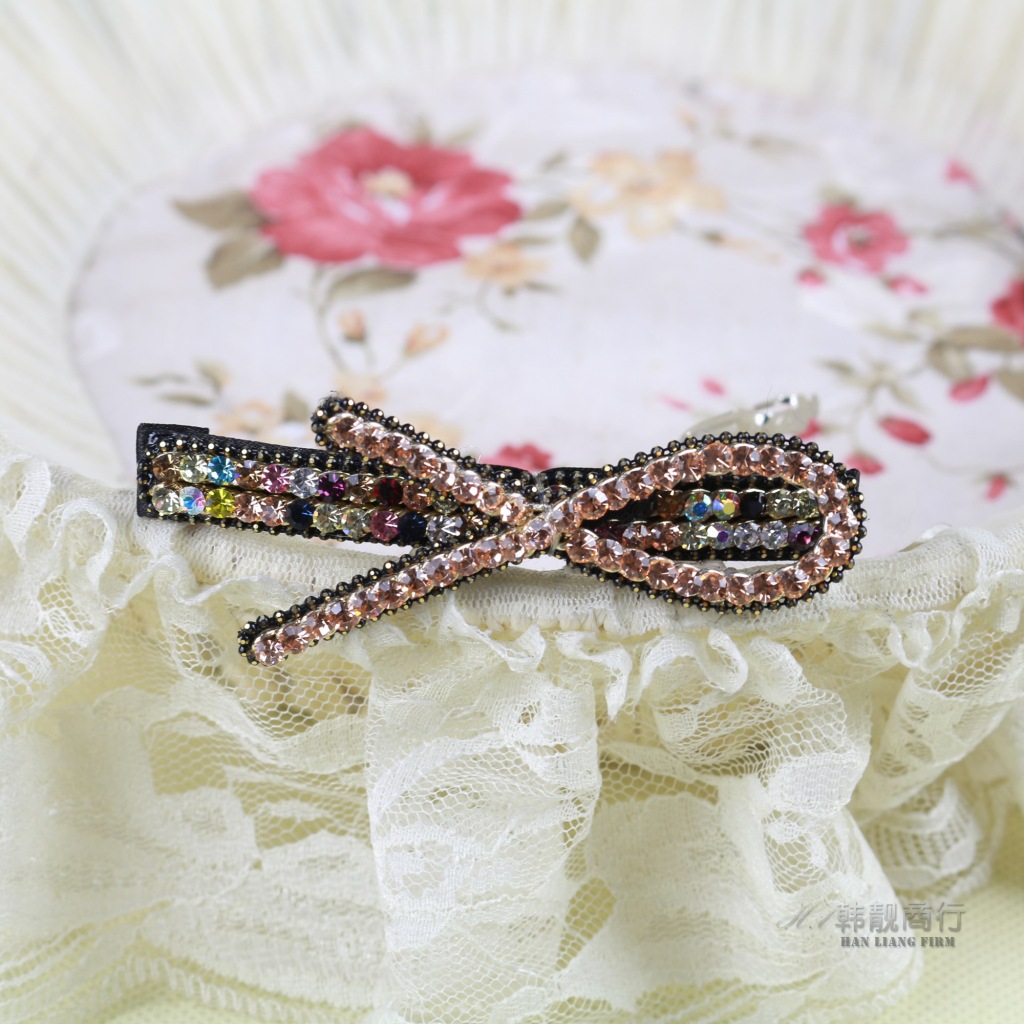 韩版 头饰 捷克钻发夹厂家直销 爆款八字形捷克钻颜色多选 头饰