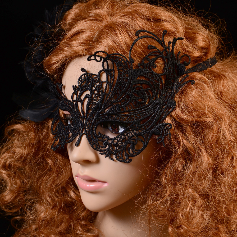 2015 Hot Women Black Lace Mask Female Mask Party Jewelry Masquerade ...