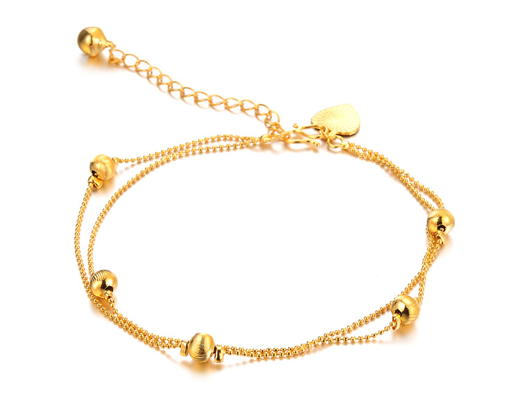 727 广东饰品批发网 18k金首饰品 女士金色脚链 代理加盟 1件代发