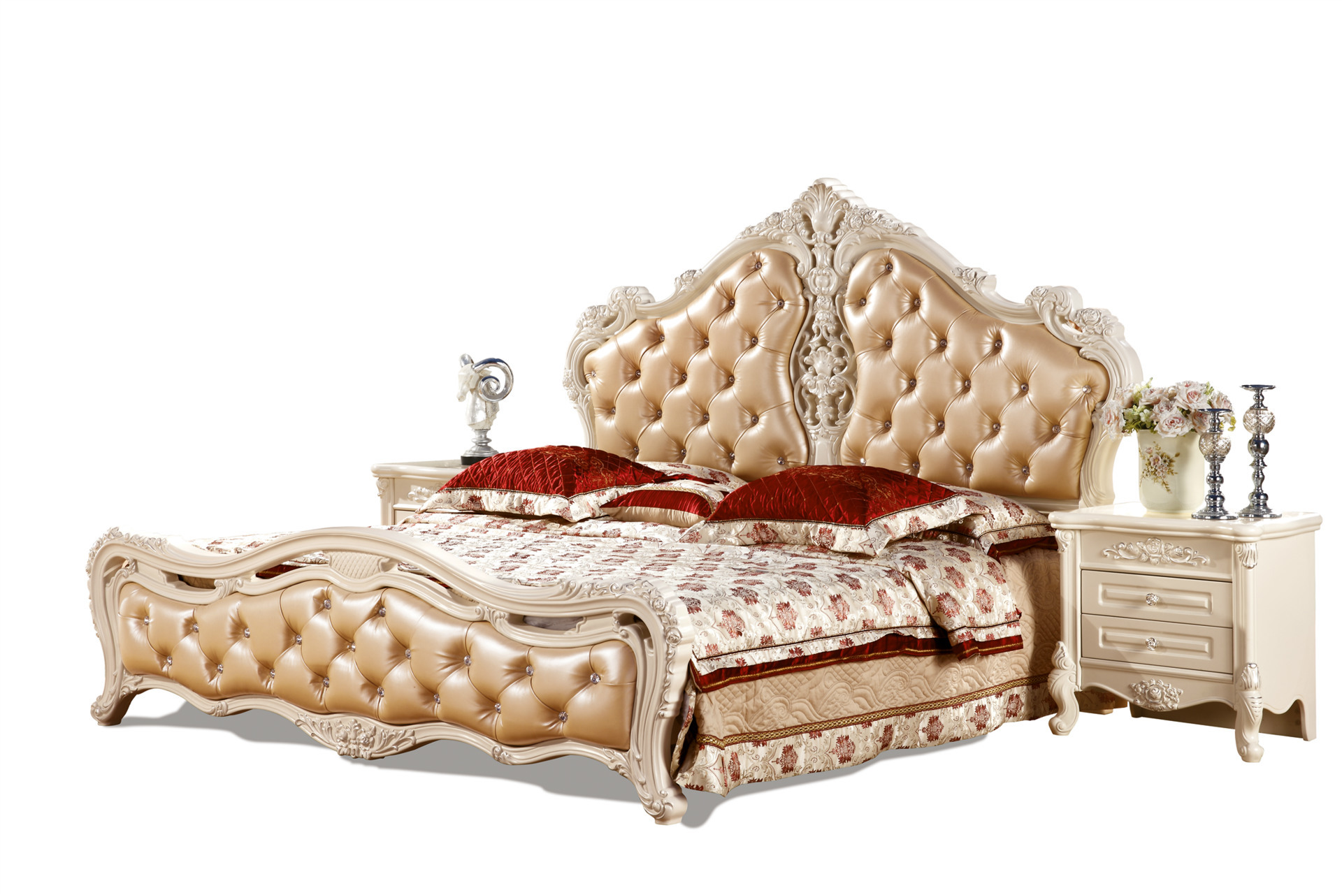 韩式家具 高档套房 家具 象牙白ha-915# 卧室 床 公主床厂家直销