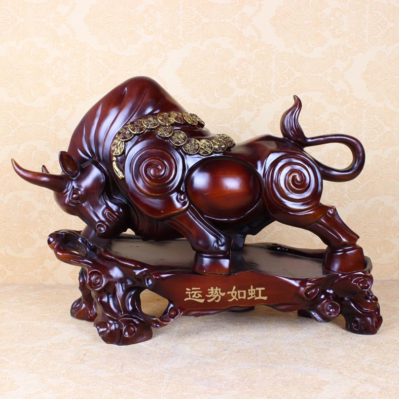 仿木树脂牛摆件广告礼品工艺品 高档家居招财风水创意家饰d267