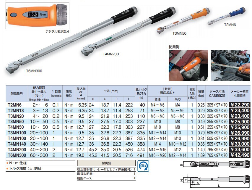 首頁 工具 扳手套筒 扭力扳手 >日本前田tone t4mn50 預設式 預定式