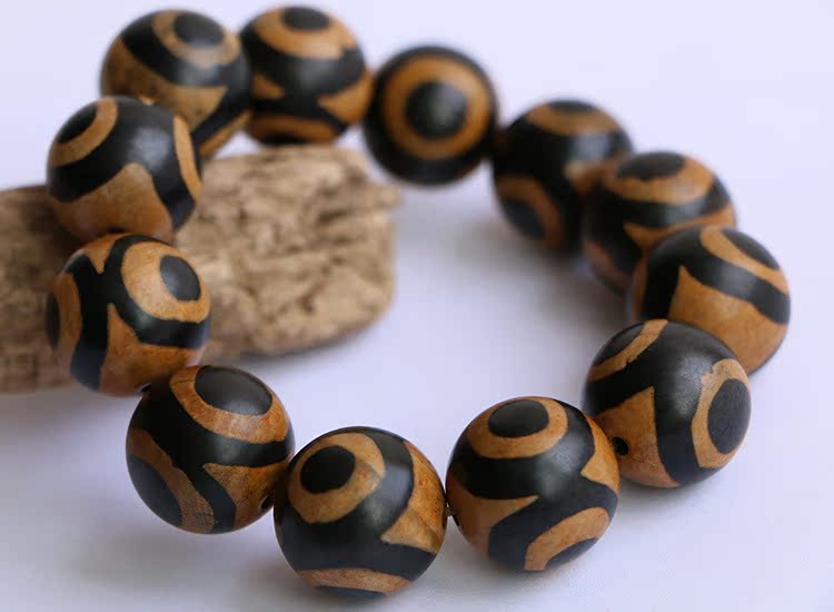 原色 玛瑙天珠手链 灰色男人款 霸气招财辟邪 佛珠手窜