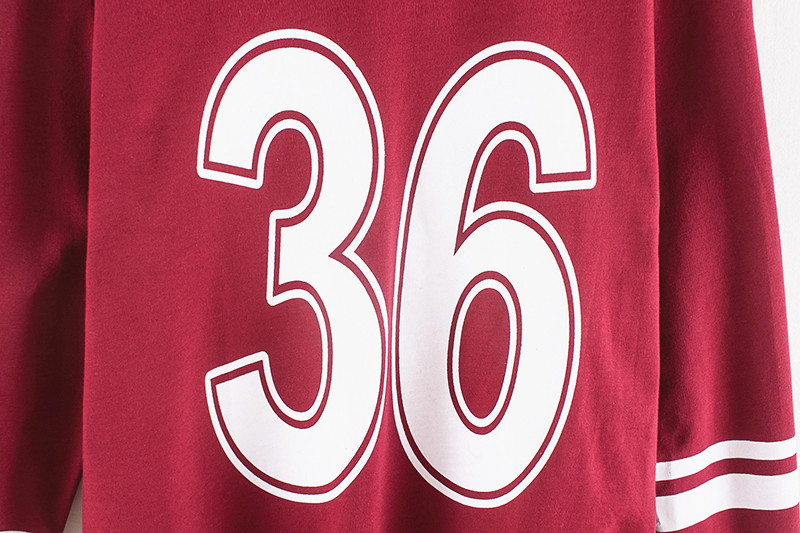 2014韩国秋季原宿风 简约数字36印花宽松五颜色宽松圆领情侣卫衣