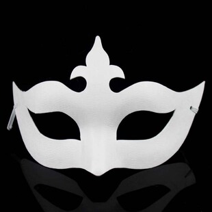 纸浆面具自画面具手绘面具白坯面具diy纯白皇冠面具