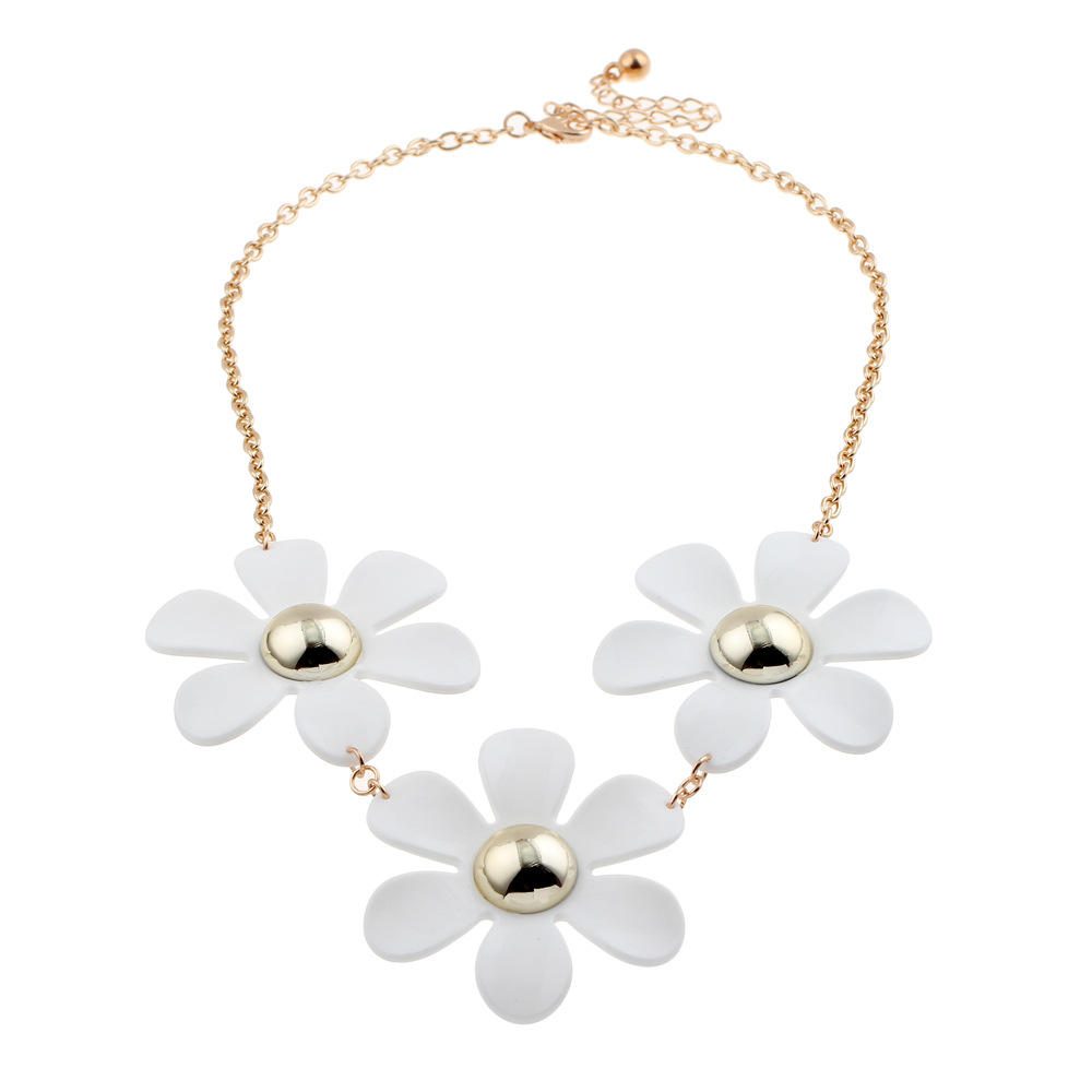 欧美大牌项饰时尚花型项链锁骨链义乌小饰品货源厂家批发外贸原单