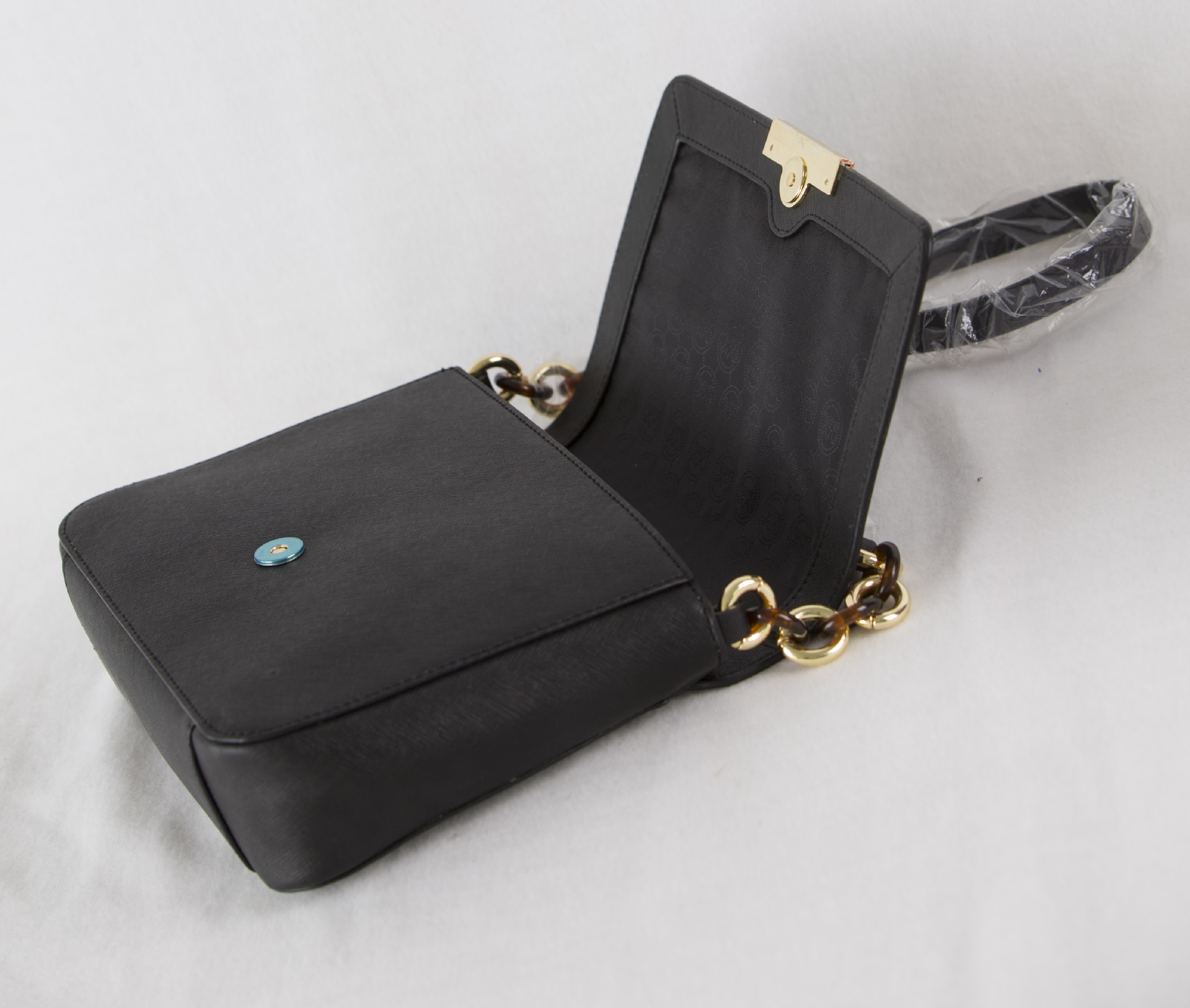 十字纹纯@牛皮m@k真@皮女@包k@s斜跨单肩真皮包图片_4