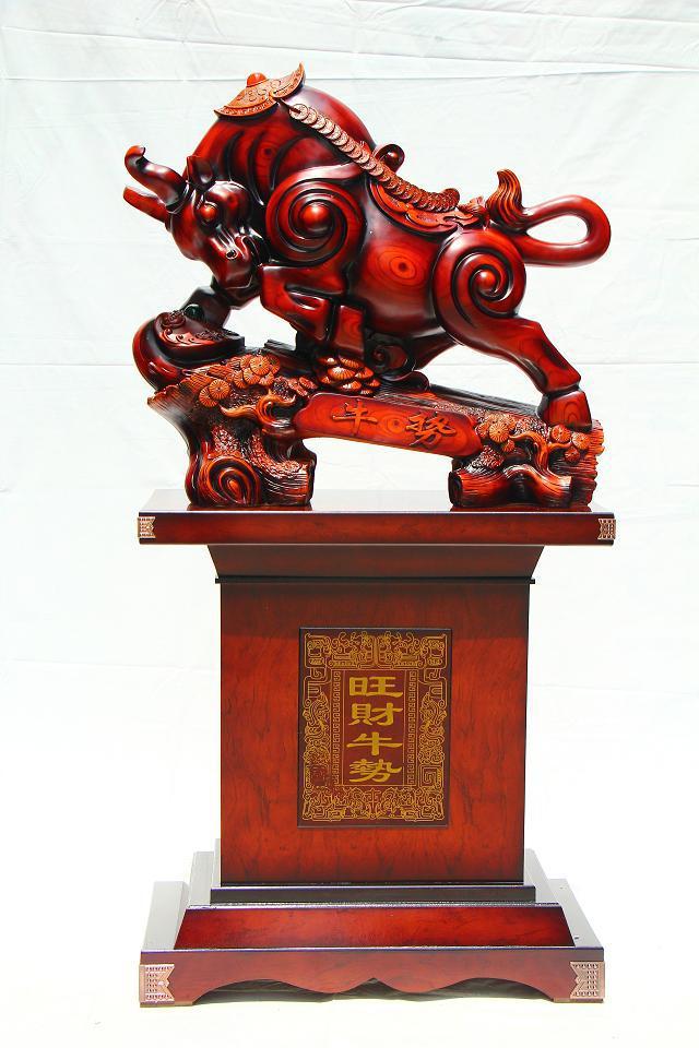 牛势牛气冲天 运势如虹 高座落地大摆件 树脂工艺品 开业装饰礼品