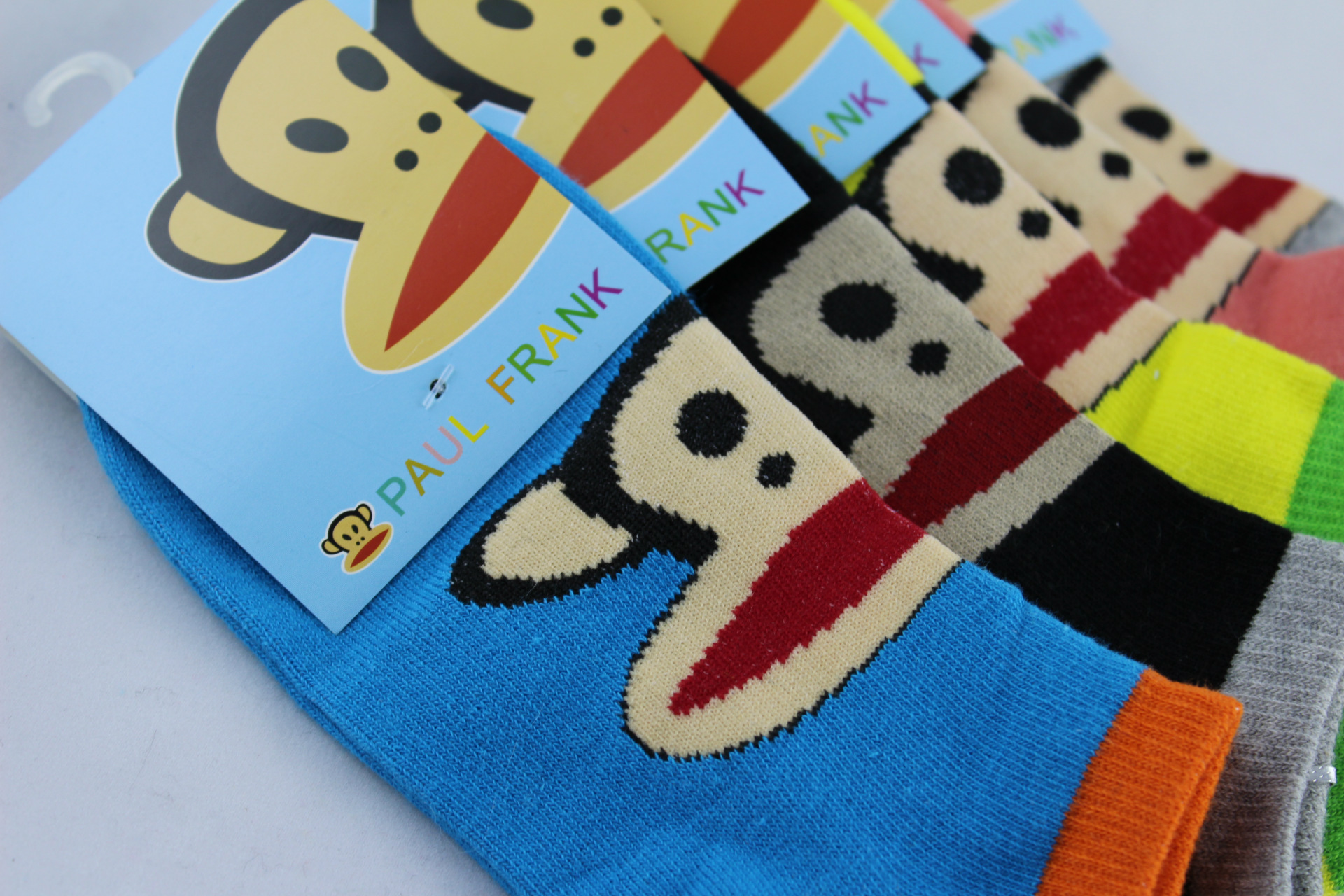 爆款大嘴猴女袜子全棉短袜夏秋款卡通可爱船袜糖果色女船袜