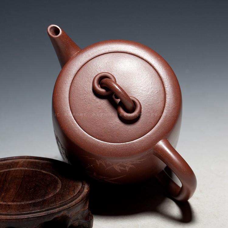 一厂老壶 中国宜兴款 李碧芳制 【双圈壶】 200cc 老紫泥