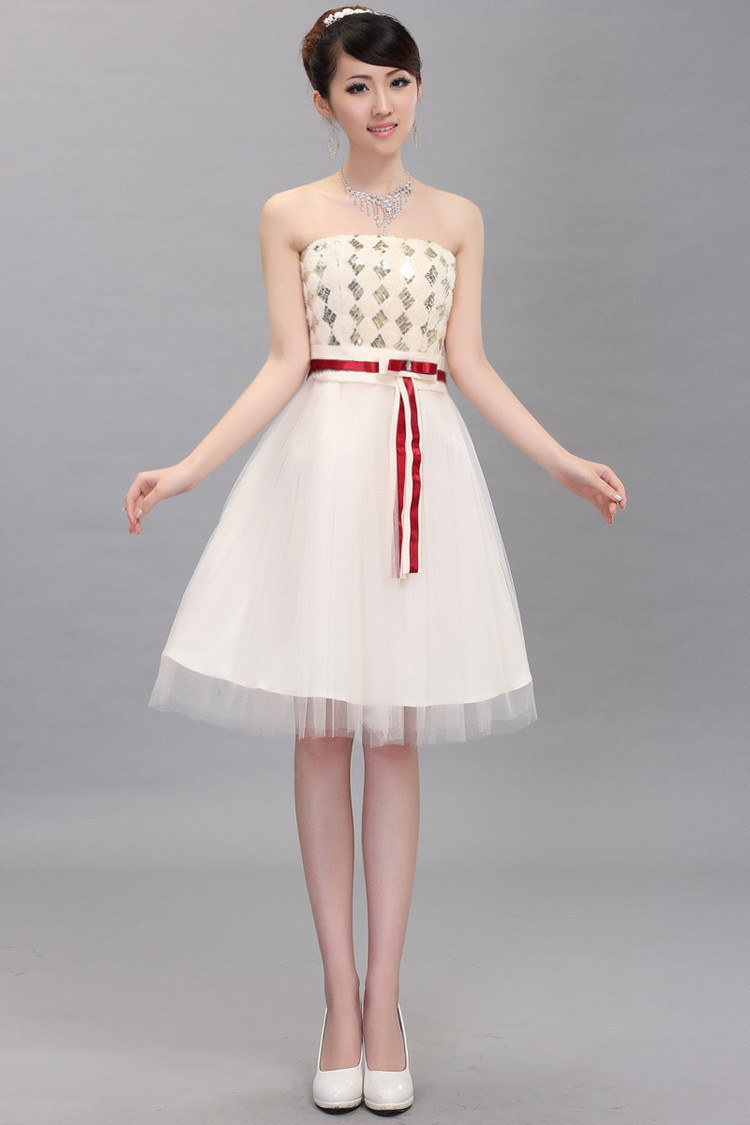 新娘伴娘结婚敬酒短款小晚礼服红色晚宴蕾丝亮片礼服主持人