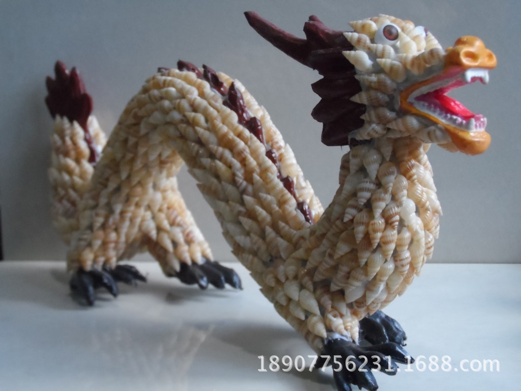 2014摆地摊新产品热卖海螺贝壳工艺品十二生肖龙创意摆件家居饰品