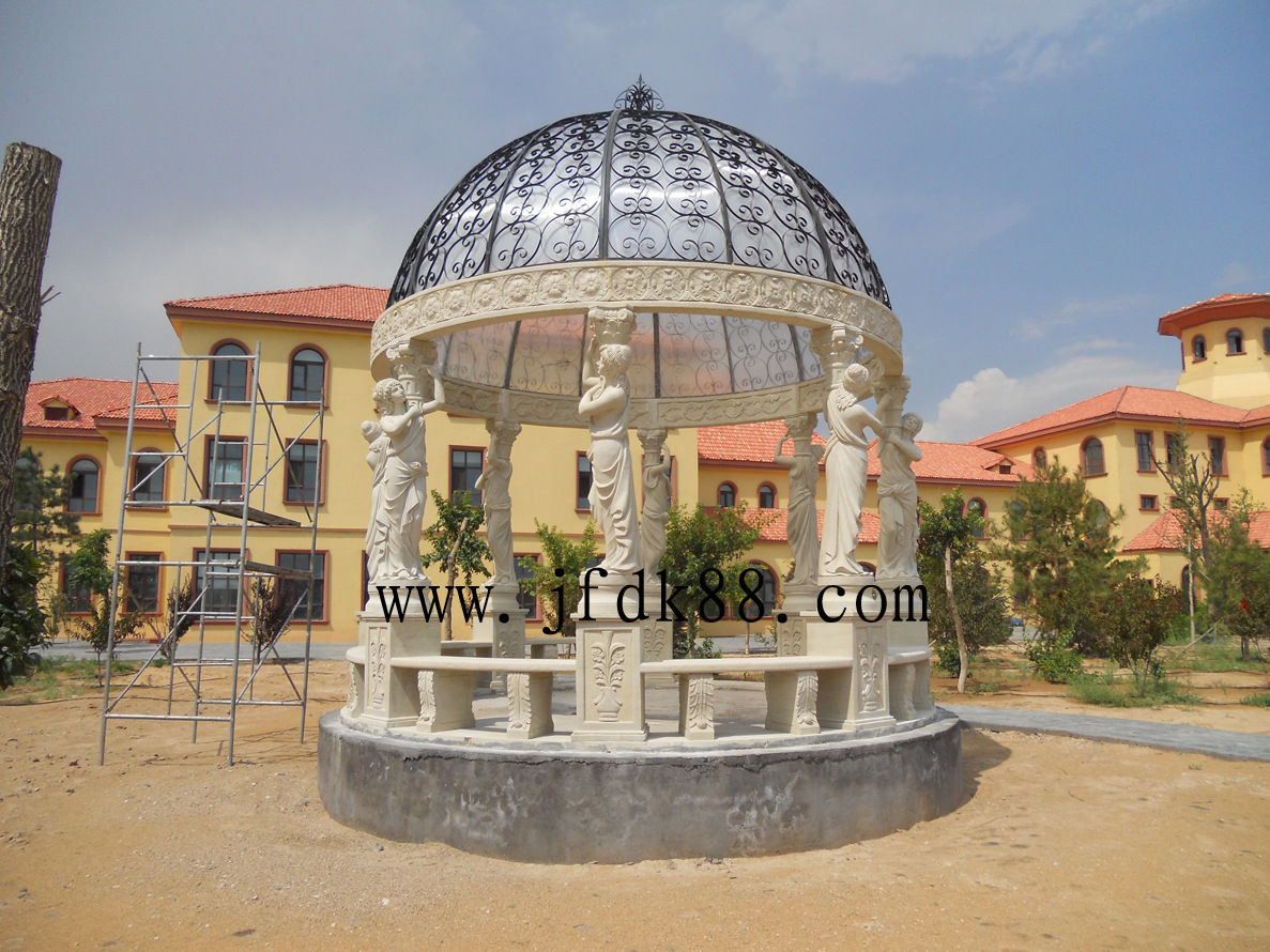 石雕凉亭,欧式亭子,晚霞红凉亭,大理石凉亭,砂岩凉亭