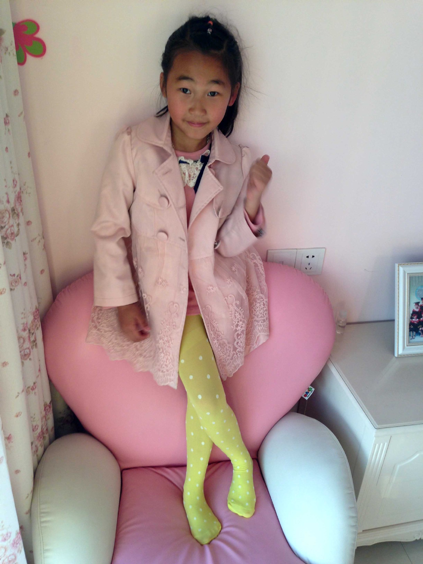 新款天鹅绒提花远点儿童连裤袜舞蹈袜 打底裤 学生袜子图片_17