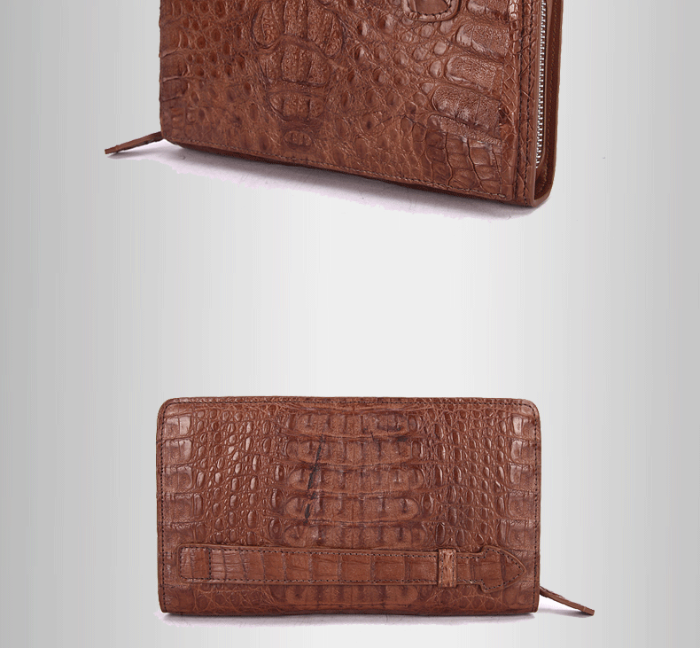 【100%鳄鱼皮保障】纯正鳄鱼皮男士大单拉手抓包 欧美时尚手拿包