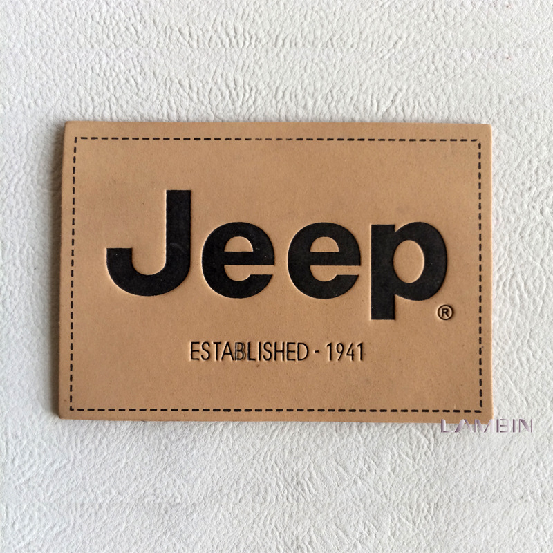 厂家特供高档户外运动裤皮标 牛仔裤标牌 皮标定做 pu皮牌_商标吊牌类