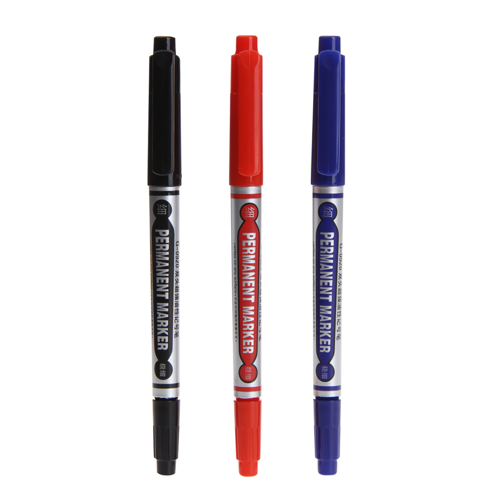 金万年小双头记号笔 超强油性 特细笔幅0.5~1.0mm 三色 g-0920