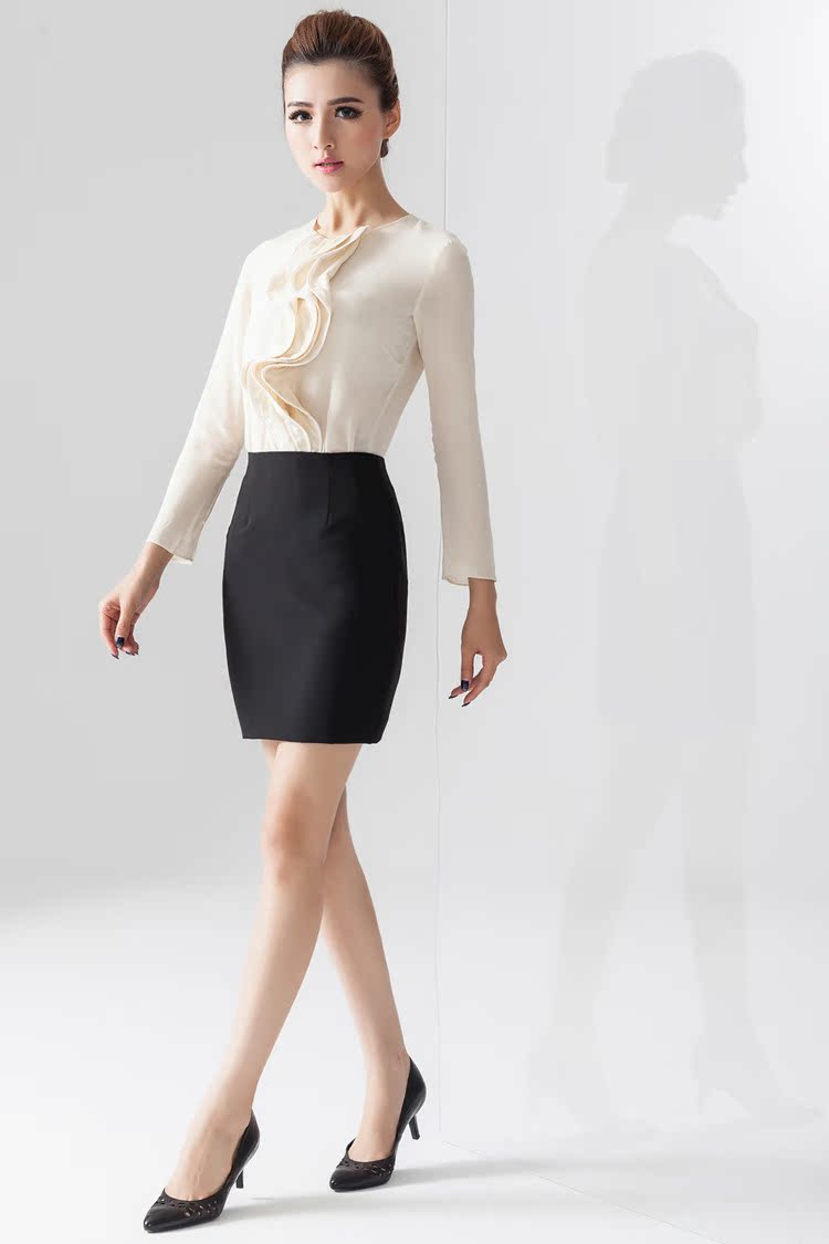 g2000西裙女黑商务半身裙 西装裙职业装女西裙修身包臀短款 批发图片