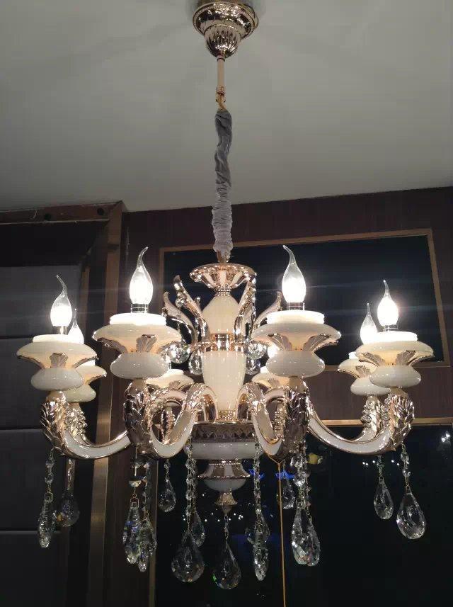 公司首页 最新供应 普赛特灯饰 绿豹款奢华欧式锌合金蜡烛水晶吊灯