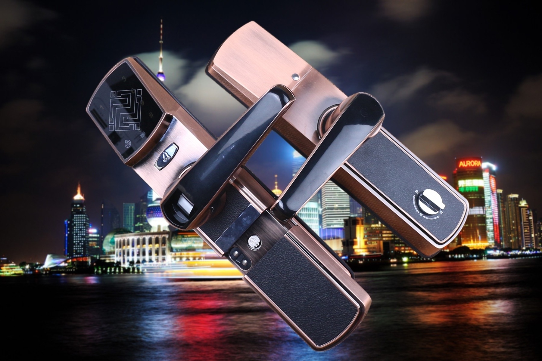 指纹锁 防盗门指纹密码锁 6068防盗指纹锁 智能家居指纹密码锁