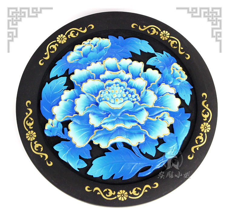 活性炭雕工艺品实用礼品218定做系列碳雕商务摆件富贵芙蓉蓝刻字