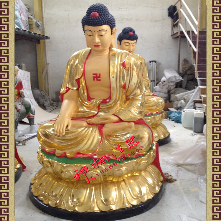 求购五方佛像图片 树脂贴金五方佛价格 寺庙佛像批发厂家