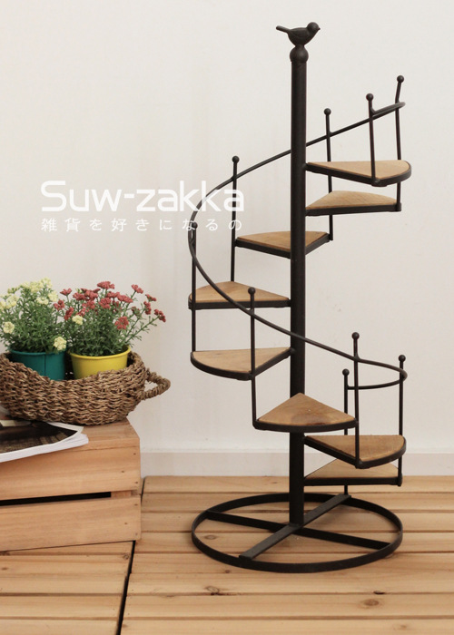 【suw-zakka/舒維 旋轉鐵藝樓梯 展示架 多肉植物花