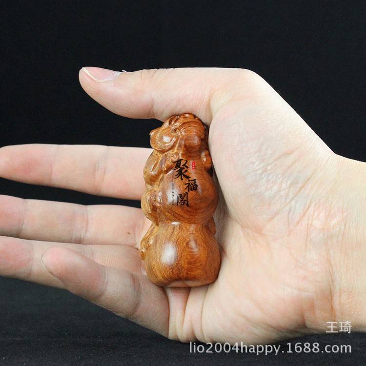 厂家生产批发 车工雕刻 酸枝貔貅葫芦手把件 吉祥木质挂饰礼品
