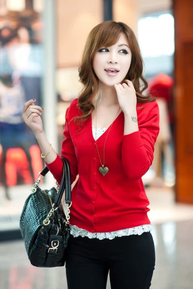 服装鞋帽箱包,钟表眼镜 女装 女式针织衫 春装新款百搭针织衫 韩版