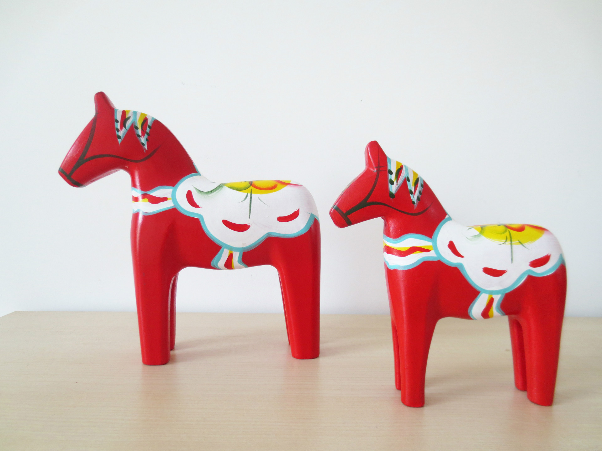 瑞典达拉木马套装欧式原木彩绘红马摆件家居装饰婚庆饰品