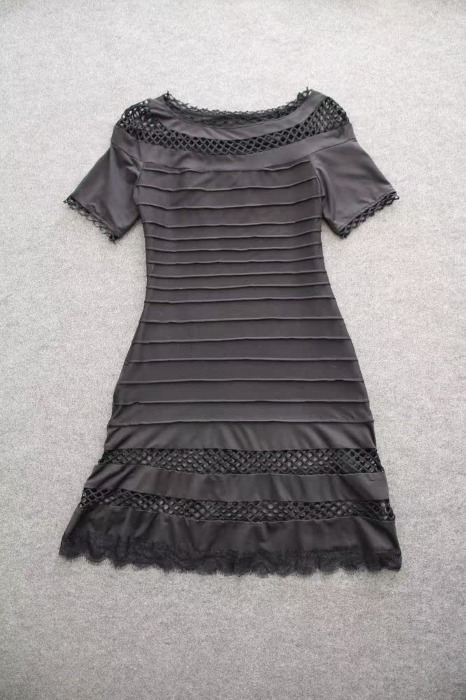 外贸服装欧美女装原单尾货批发欧洲站 春夏新款 针织棉条纹连衣裙