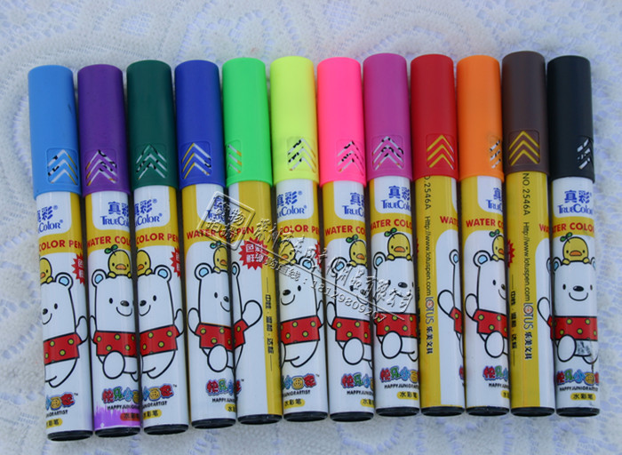 真彩水彩笔2546a-12大容量大支水彩笔12色 学生水彩笔批发