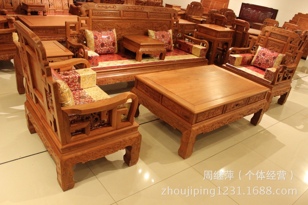 东阳红木沙发七件套沙发六合同春缅甸花梨沙发批发