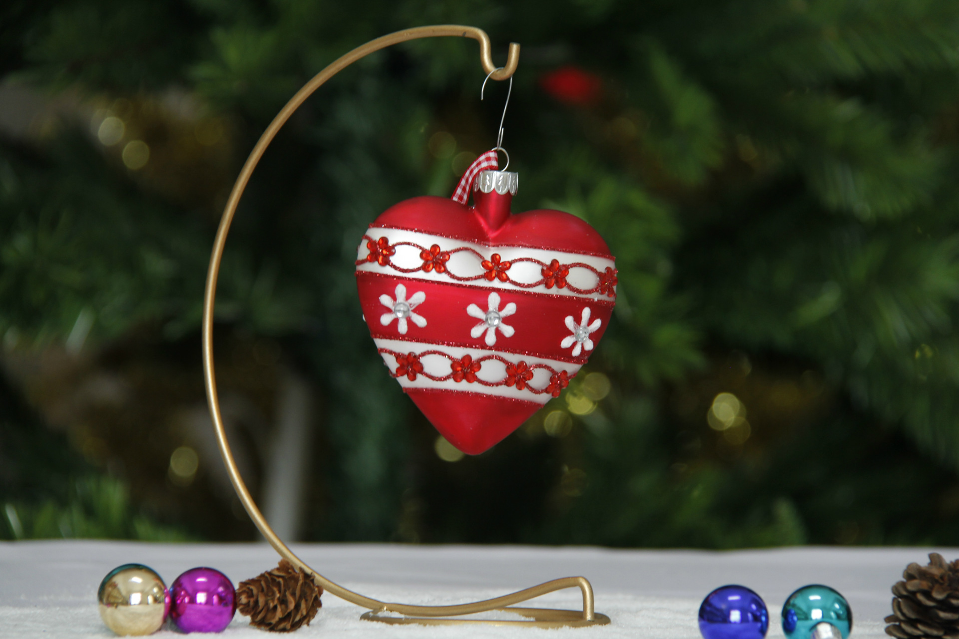 玻璃彩绘布艺桃心