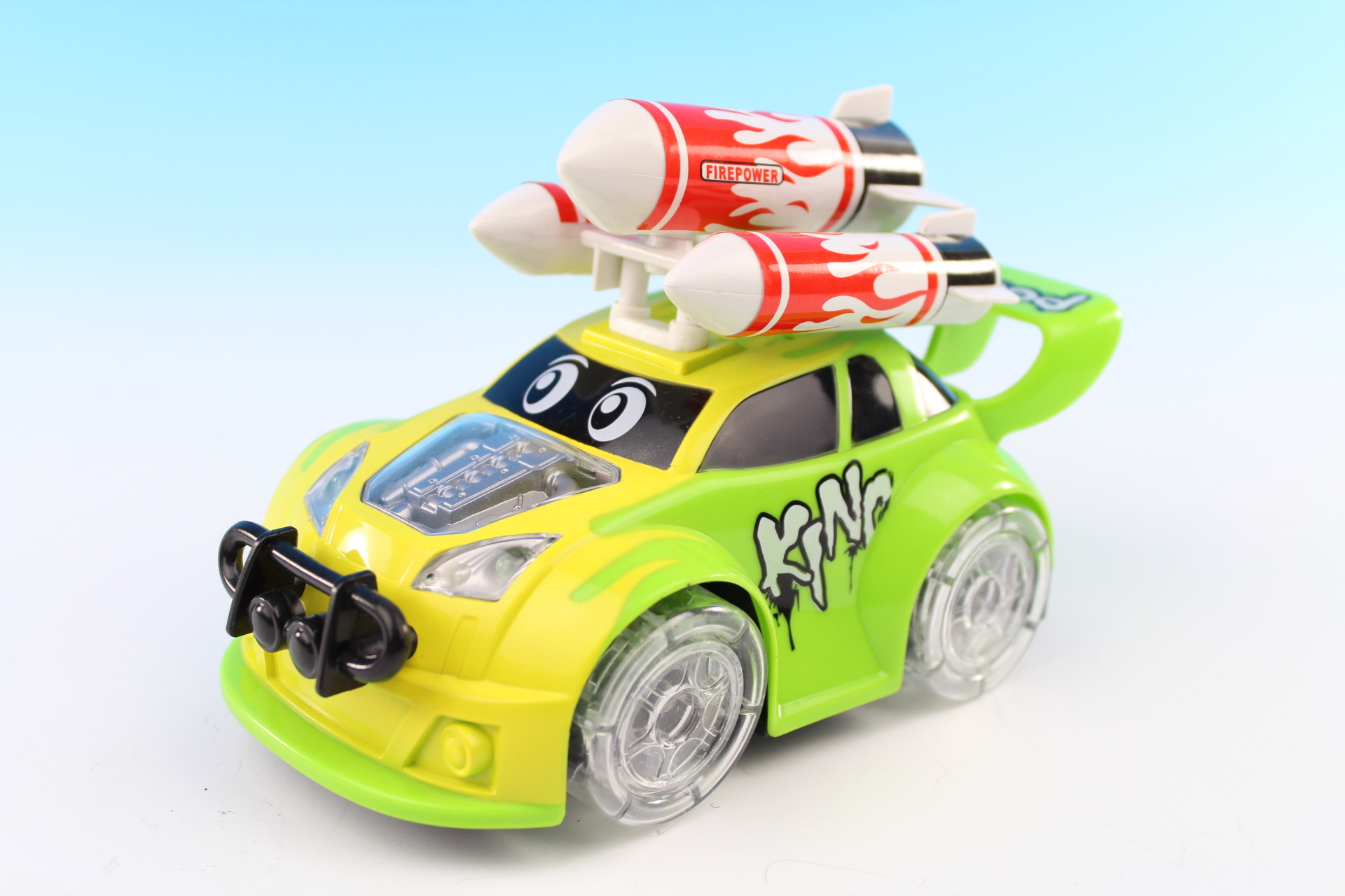 电动万向卡通火箭车 多功能万向闪光导弹战士 电动玩具