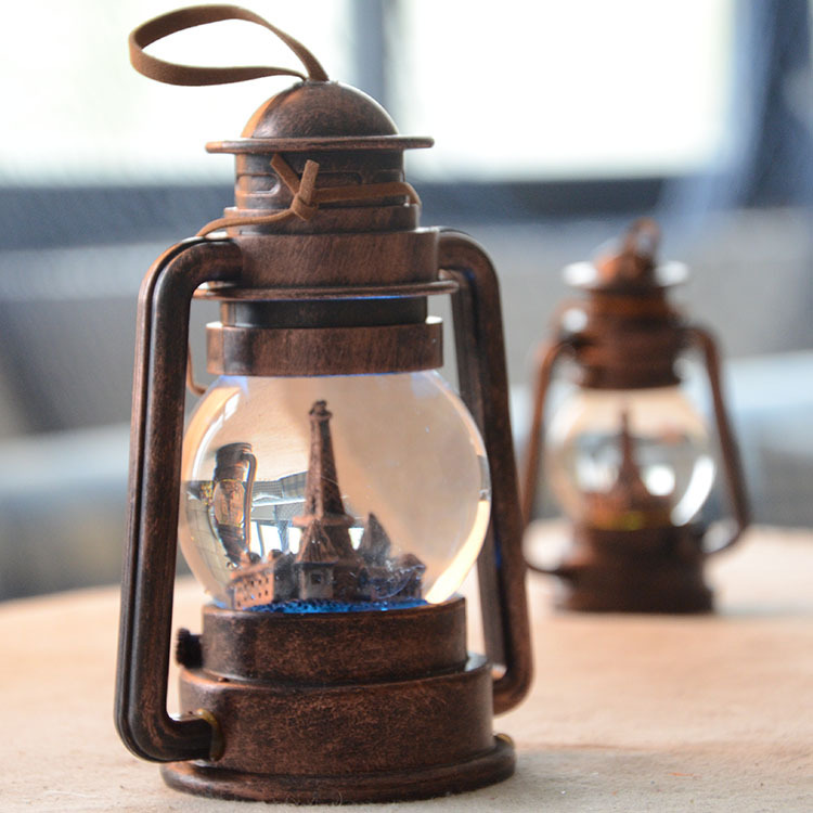 zakka杂货 玻璃工艺品 复古马灯水晶球 小号 大号 d0804