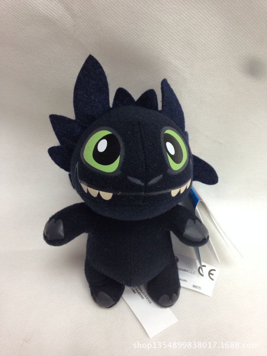 训龙高手2 驯龙记 夜煞 毛绒玩具公仔 黑龙nightfury无牙梦工厂