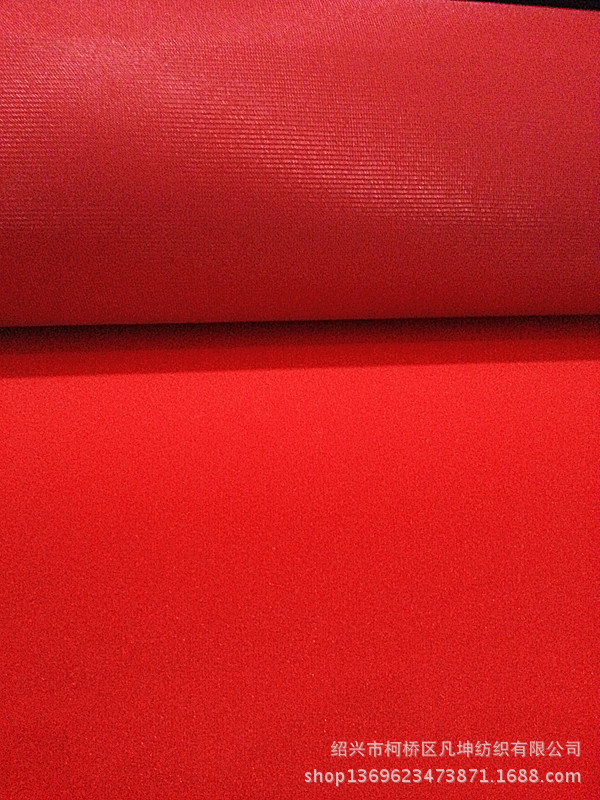 厂家直供优质大红色经编植绒中国红手机袋绒布