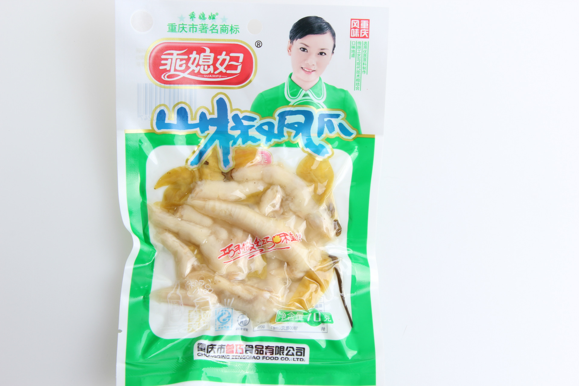 批发团购重庆风味乖媳妇凤爪休闲零食山椒泡椒凤爪70g/袋*70 鸡爪