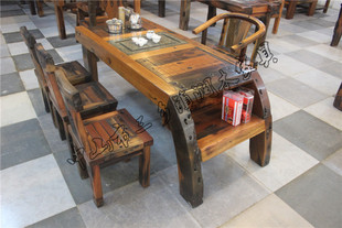 山东老船木家具,老船木家具,山东老船木茶桌_大山谷图库
