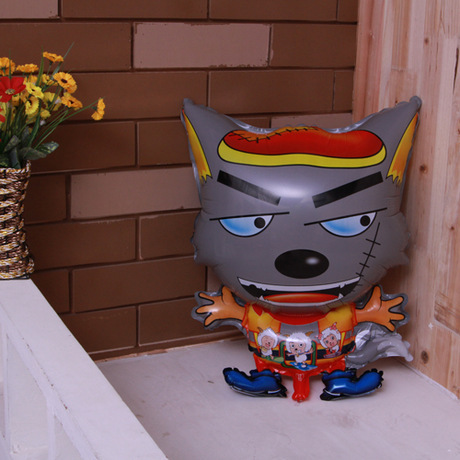 爆款推荐!氢气球批发铝膜气球 儿童玩具 氦气 卡通造型灰太狼