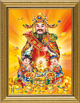 利锋3d广州立体画 60*80cm 财神3d装饰画 工艺画 批发/定制