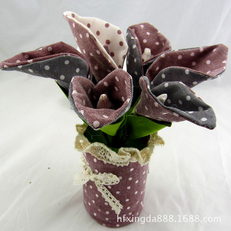 布艺竹炭花马蹄莲6朵手工布艺假花工艺品竹炭包礼品家居