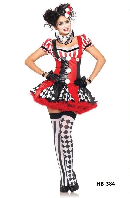 外贸游戏制服万圣节圣诞节小丑表演服装化妆舞会魔术师夜店演出服